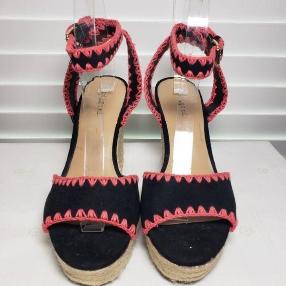 Indigo rd. Black & Pink Embroidery Open Toe Sandal - Picture 4 of 12
